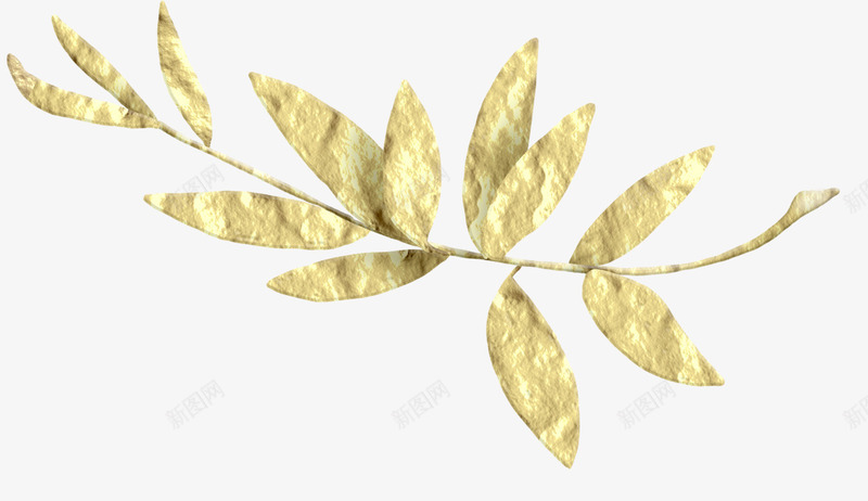 金色枝叶png免抠素材_88icon https://88icon.com 叶子 枝叶 树叶
