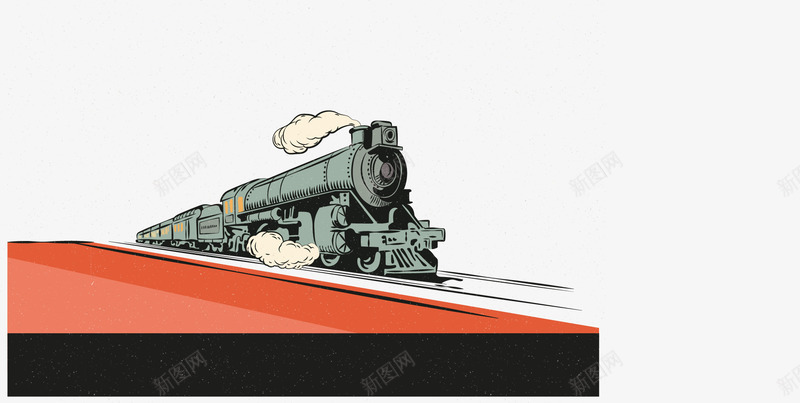 卡通行驶中的蒸汽复古火车png免抠素材_88icon https://88icon.com 交通方式 卡通 复古火车 老火车 蒸汽 蒸汽火车 行驶中 装饰插图
