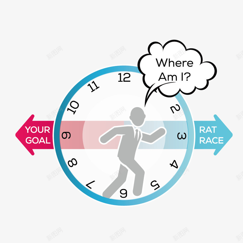 追赶时间的人png免抠素材_88icon https://88icon.com 人物剪影 时间 钟表