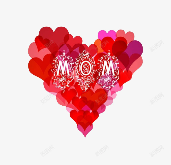 MOMpng免抠素材_88icon https://88icon.com MOM 母亲节 爱心 红色