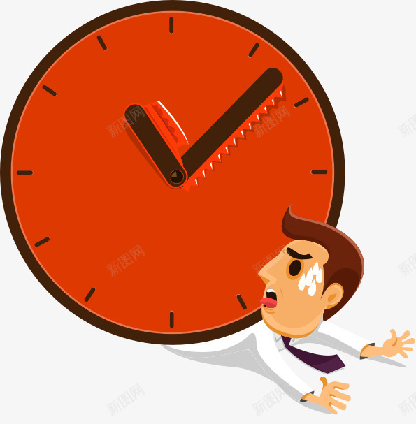 卡通扁平动画png免抠素材_88icon https://88icon.com 卡通 商务人士 商务金融 扁平化 时间动画 时间管理 钟表
