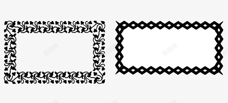 黑白装饰几何png免抠素材_88icon https://88icon.com 公告牌 几何元素 报头 报栏 留言 装饰框