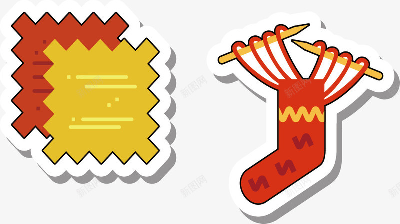 针织毛线袜png免抠素材_88icon https://88icon.com diy 手工教程 矢量素材 编织袜子