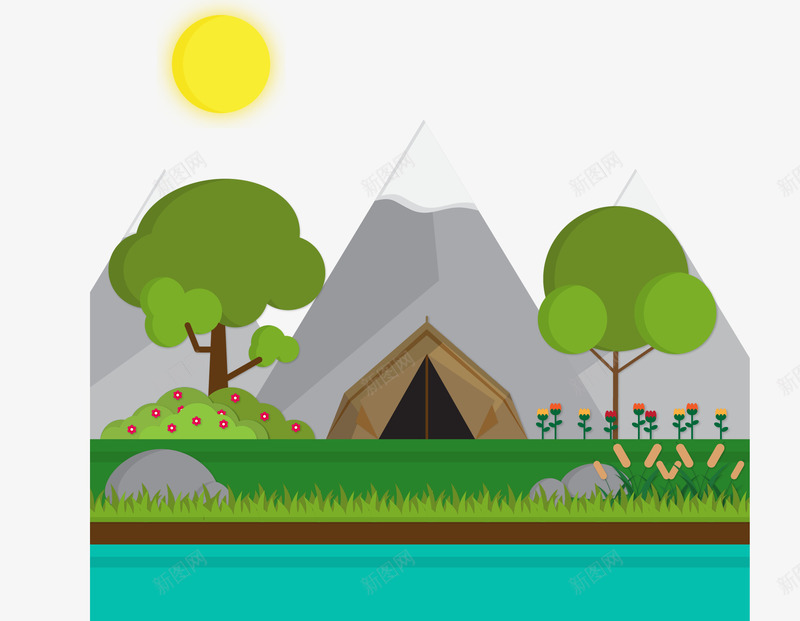 雪山前的帐篷png免抠素材_88icon https://88icon.com 帐篷 插画 矢量雪山 风景