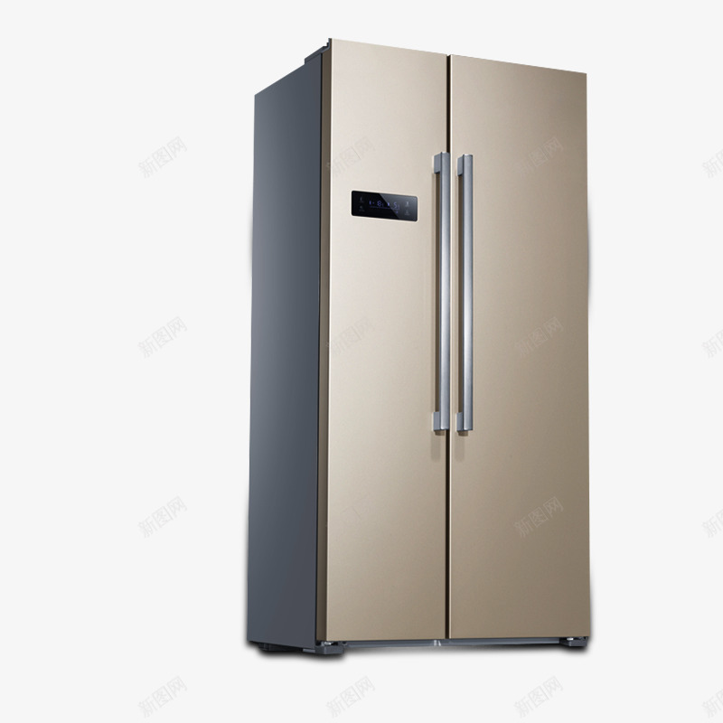 深色金色智能对开门冰箱png免抠素材_88icon https://88icon.com 冰柜 冰箱 制冷 双开门冰箱 多门冰箱 家用电器 对开门冰箱 电器