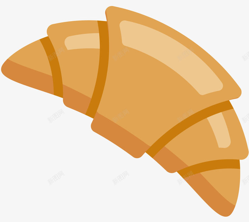 一个牛角包矢量图ai免抠素材_88icon https://88icon.com 吃的 小吃 点心 金黄色的食物 面包 面食 食品 矢量图