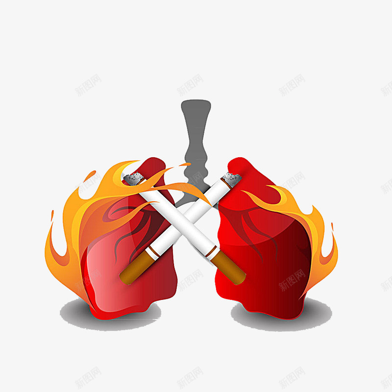 禁烟日公益广告肺部与香烟png免抠素材_88icon https://88icon.com 不抽烟 公益广告 火 禁烟日 肺部 肺部创意 香烟