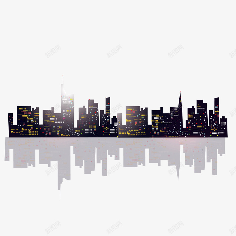 高楼林立城市建筑夜空景象png免抠素材_88icon https://88icon.com 城市夜空 城市建筑 夜空景象 高楼林立