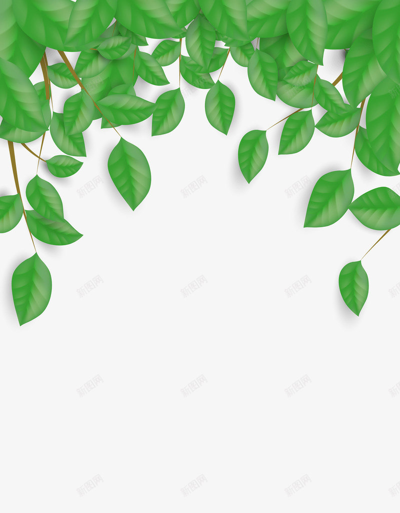 绿树叶矢量图eps免抠素材_88icon https://88icon.com 叶子 枝叶 植物 装饰 矢量图