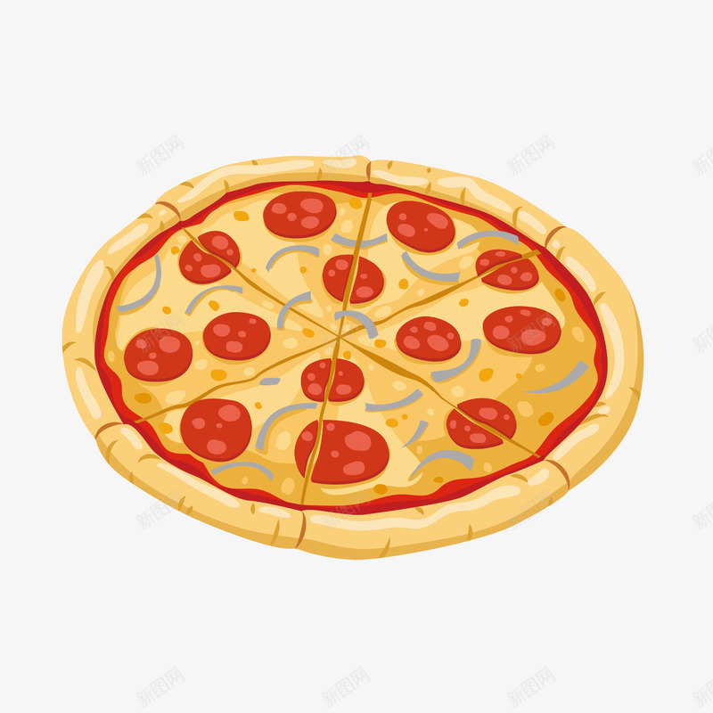 披萨png免抠素材_88icon https://88icon.com 扁平 披萨 美味 美食 美食节