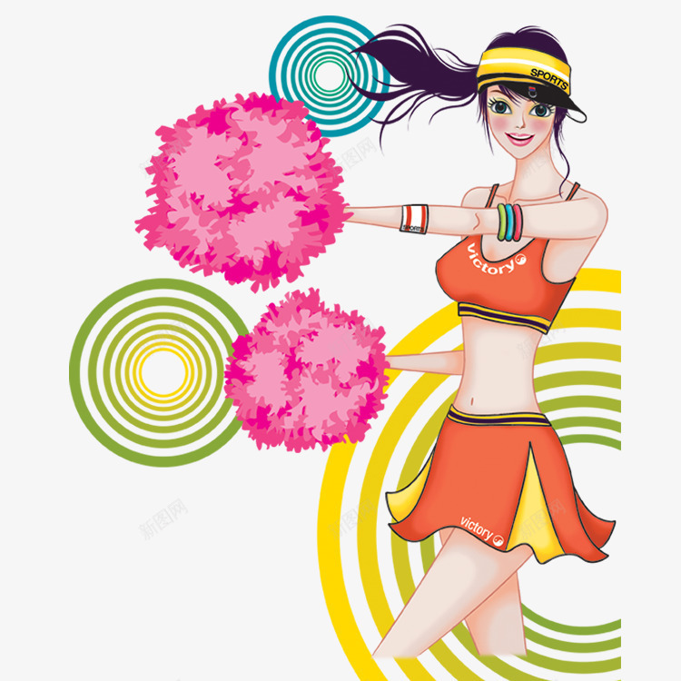 拉拉队美女插画png免抠素材_88icon https://88icon.com 拉拉队员 插画 美图 美女 韩式卡通画