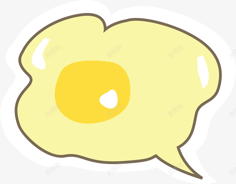 卡通煎蛋气泡对话框png免抠素材_88icon https://88icon.com 卡通 对话框 气泡 煎蛋