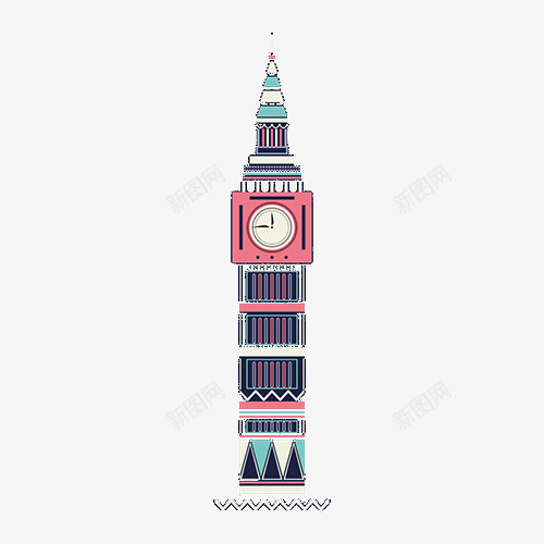 钟楼英国png免抠素材_88icon https://88icon.com 建筑 扁平化 英国 钟楼