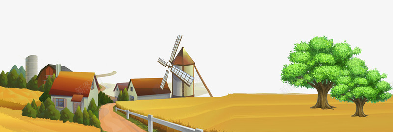 卡通田间农庄风车插画png免抠素材_88icon https://88icon.com 儿童插画 卡通农庄 卡通手绘 宣传设计 海报装饰 田间 风车插画
