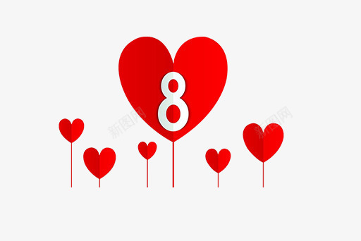 甜蜜节日表白爱心png免抠素材_88icon https://88icon.com 卡通手绘 数字8 爱心 爱心装饰 红色爱心 装饰图
