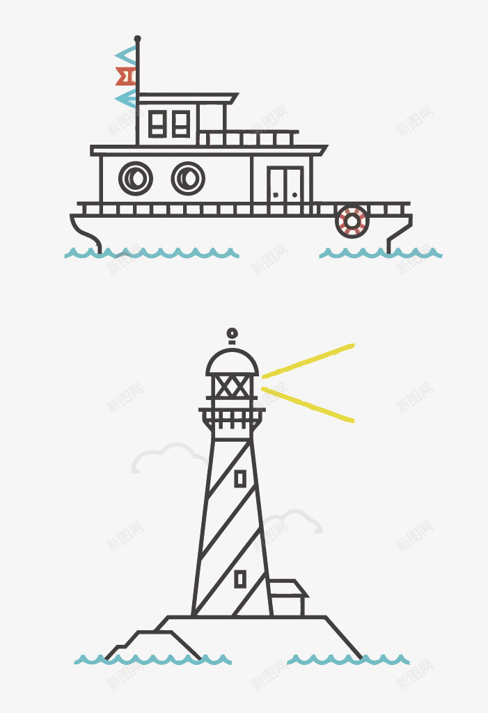 船只灯塔矢量图eps免抠素材_88icon https://88icon.com 卡通 帐篷 手绘 沙漠 灯塔 线条 船只矢量 矢量图