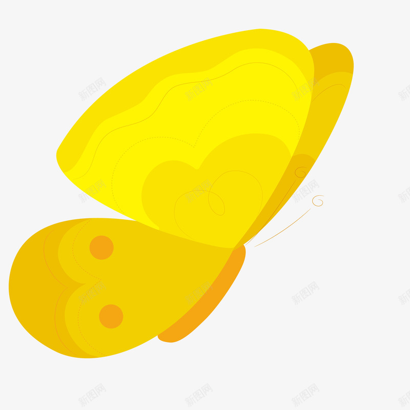 卡通黄色的蝴蝶昆虫矢量图ai免抠素材_88icon https://88icon.com 卡通 扁平化 昆虫 益虫 矢量图 翅膀 蝴蝶 黄色 黄蝶