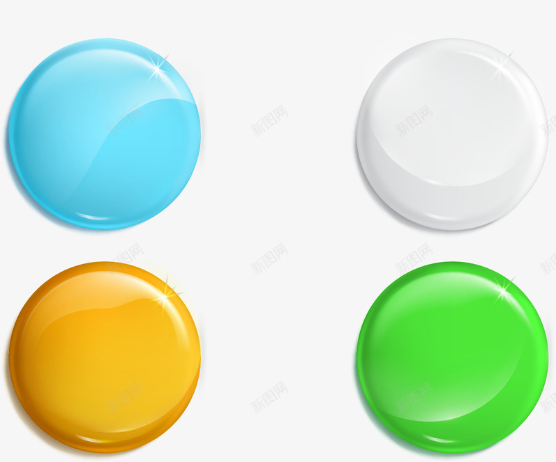 手绘彩色圆形标签png免抠素材_88icon https://88icon.com 圆形 彩色 手绘 按钮 标签 立体 蓝色标签 金色标签