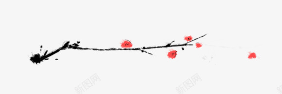 中国风水墨梅花png免抠素材_88icon https://88icon.com 中国风 古典风 古风 梅花 水墨 花枝