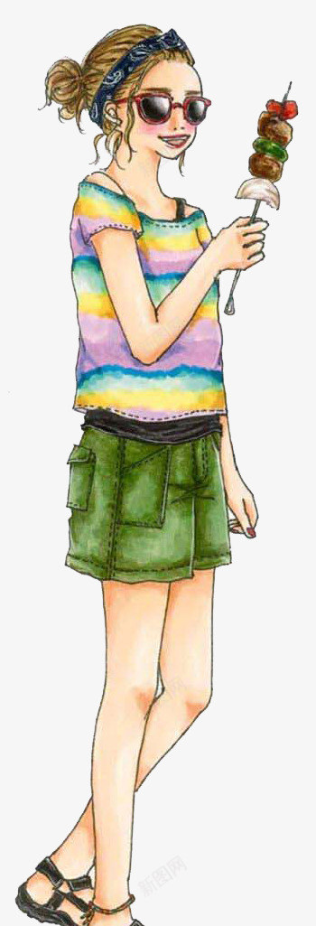 卡通手绘吃东西的女人png免抠素材_88icon https://88icon.com 卡通人物 卡通手绘 可爱的 吃东西的 女人 漂亮的 美丽的