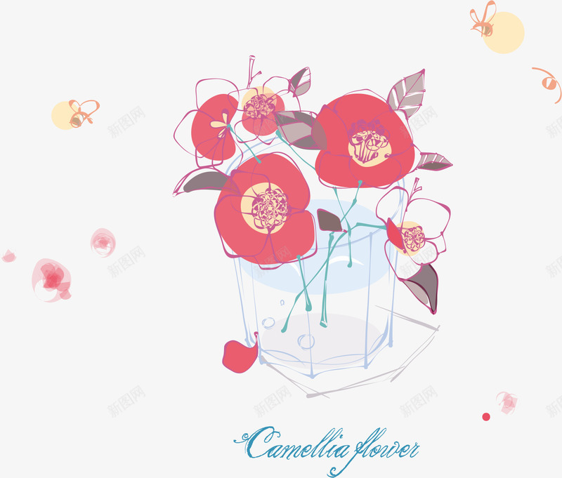 手绘红色花卉矢量图ai免抠素材_88icon https://88icon.com AI 卡通 手绘 抽象 盆栽 红色 线条 花卉 花朵 花盆 蝴蝶 鲜花 矢量图