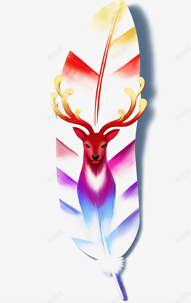 卡通彩色羽毛装饰png免抠素材_88icon https://88icon.com 促销装饰 女装店铺装饰 清新主题 电商