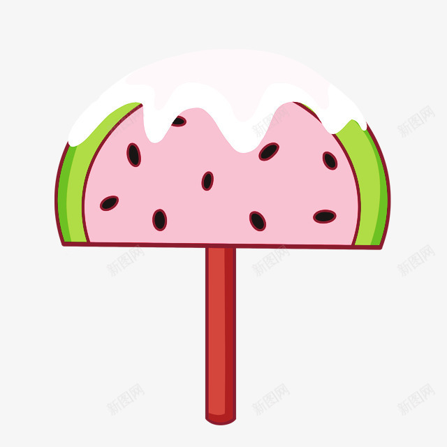 西瓜雪糕卡通手绘png免抠素材_88icon https://88icon.com 卡通 甜品 西瓜 雪糕