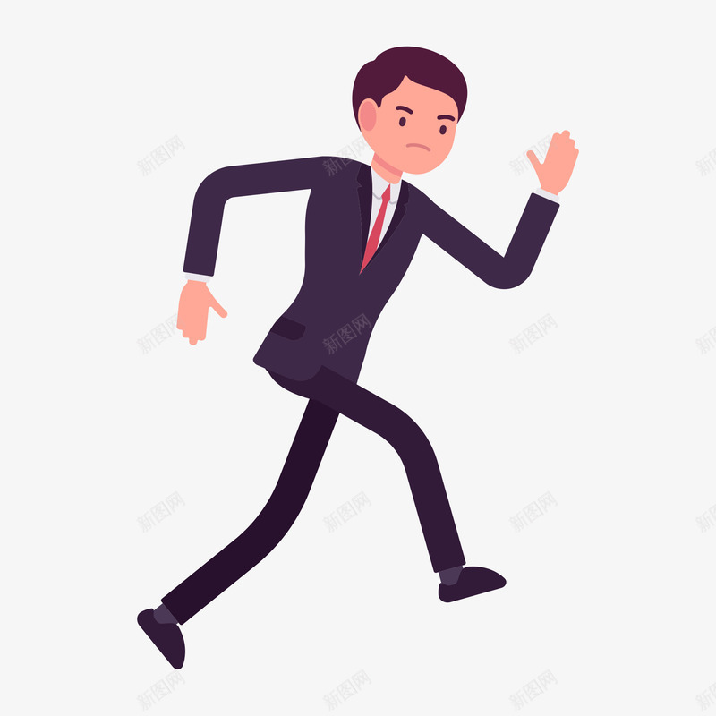 拼命奔跑的男子png免抠素材_88icon https://88icon.com 卡通人物 卡通手绘 商务人物 男子 装饰图 西装