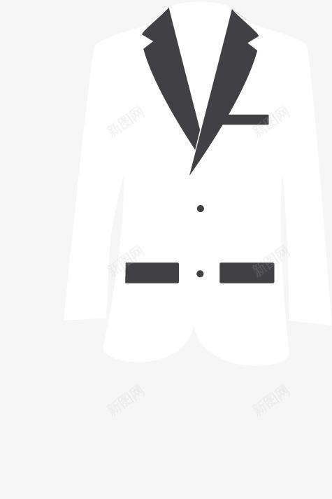 白色手绘西服png免抠素材_88icon https://88icon.com 卡通西服 手绘西服 白色西服
