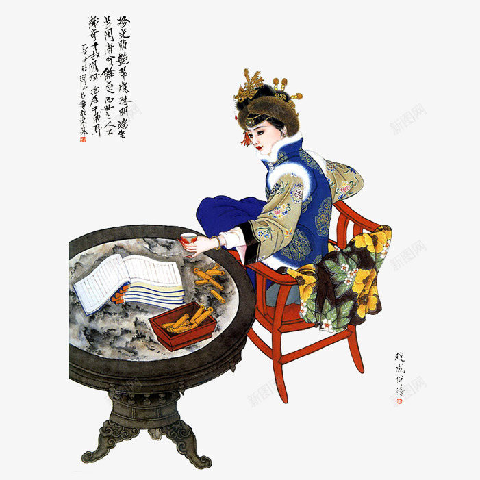 手绘古风红楼梦插画王熙凤png免抠素材_88icon https://88icon.com 中国风 古风 圆桌 手绘 插画 椅子 王熙凤 红楼梦 红楼梦插画 美女 金陵十二钗
