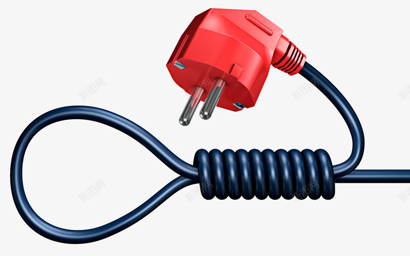 红色电源线png免抠素材_88icon https://88icon.com 一捆 电源线 红色插头 绝缘体