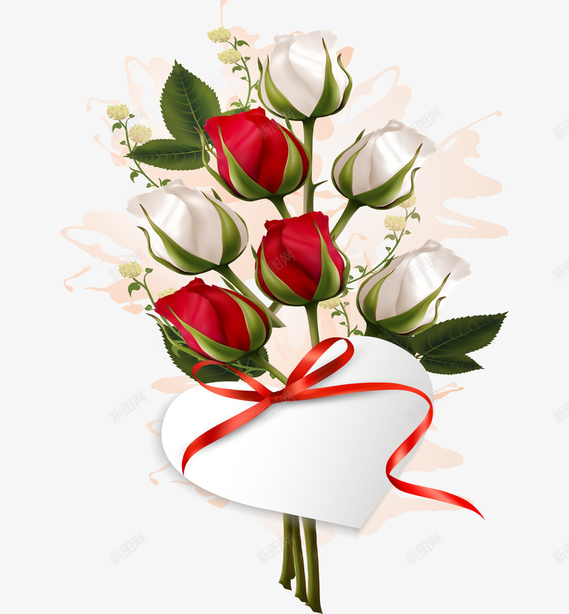 卡通手绘一束玫瑰花png免抠素材_88icon https://88icon.com 一束玫瑰花 创意 动漫动画 卡通手绘 红玫瑰 美丽的玫瑰花