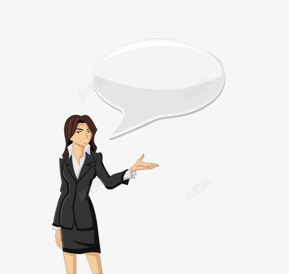 女人和气泡png免抠素材_88icon https://88icon.com 卡通女人 女人 工作 气泡 穿西装的女人 说话