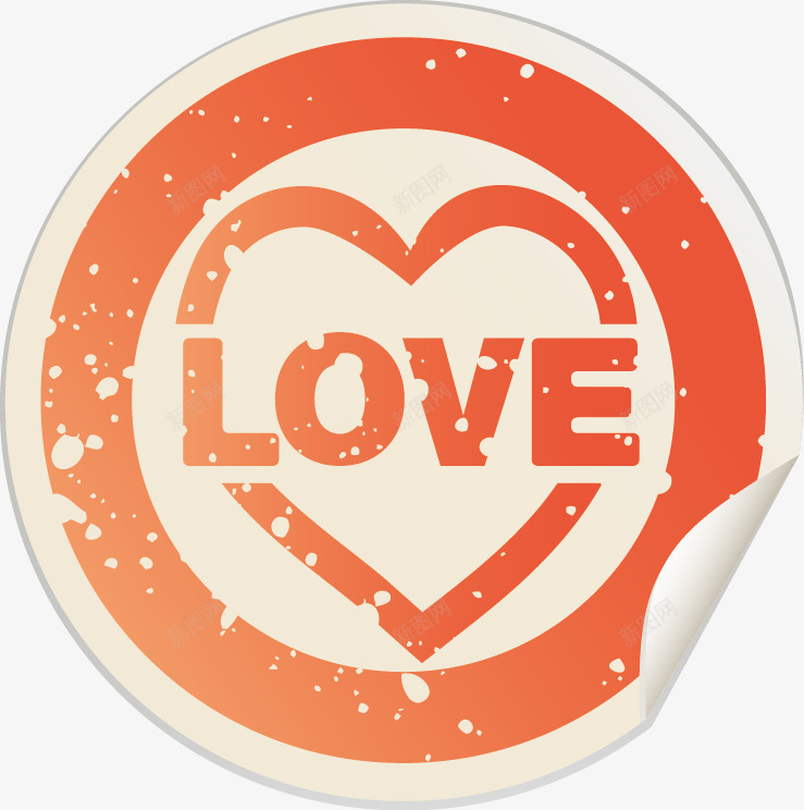 情人节元素矢量图ai免抠素材_88icon https://88icon.com LOVE 圆形 情人节浪漫贴纸 爱心 矢量图