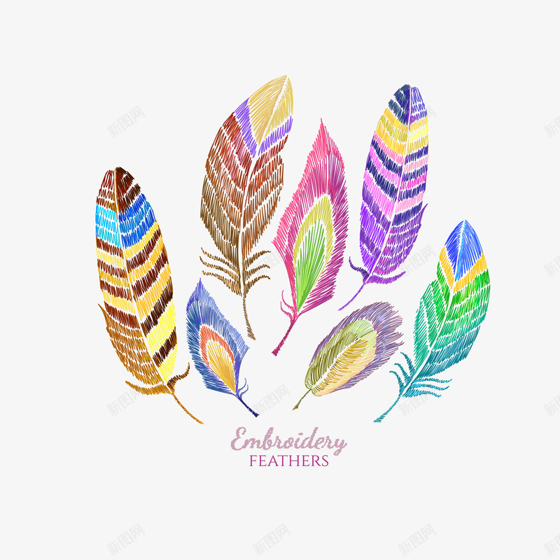 彩色羽毛png免抠素材_88icon https://88icon.com EPS矢量 免抠图 彩色 手绘矢量 羽毛 高清大图
