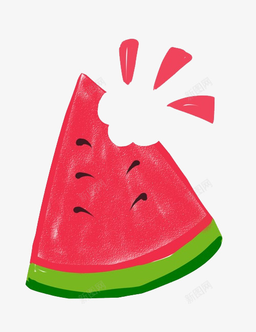 卡通红色西瓜png免抠素材_88icon https://88icon.com 卡通 卡通水果 水果 红色西瓜 西瓜