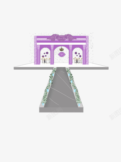 婚礼场景效果图png免抠素材_88icon https://88icon.com 唯美 梦幻 紫色 结婚