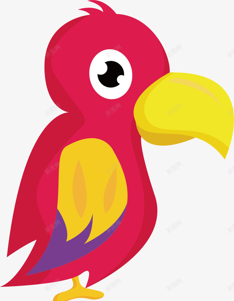 卡通鹦鹉png免抠素材_88icon https://88icon.com 动物 卡通 红羽毛 鹦鹉