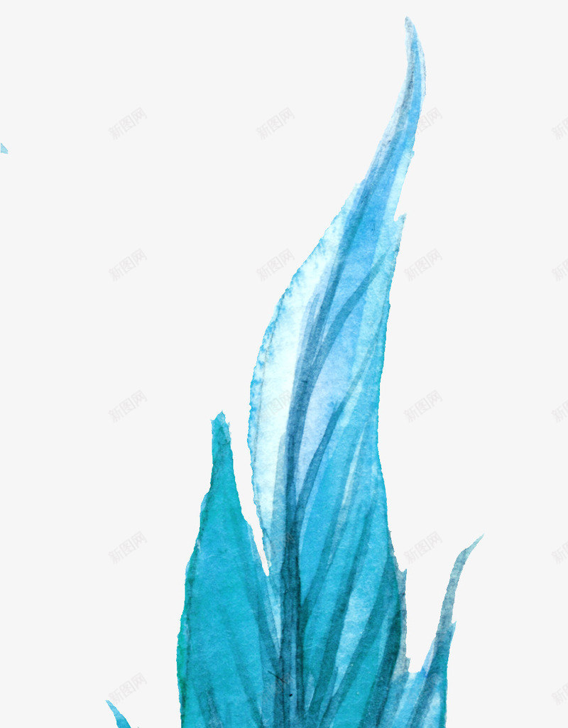 蓝色羽毛树叶png免抠素材_88icon https://88icon.com 创意树叶 彩绘羽毛 树叶 植物 羽毛纹理