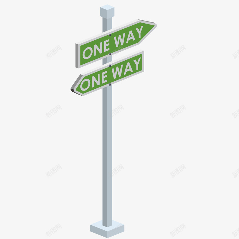 卡通方向指示牌矢量图ai免抠素材_88icon https://88icon.com 卡通 指示牌 方向牌 箭头 绿色 路标 矢量图