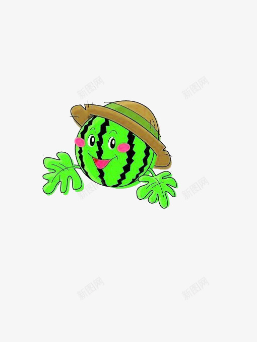 西瓜宝宝png免抠素材_88icon https://88icon.com 卡通 帽子 绿色 西瓜