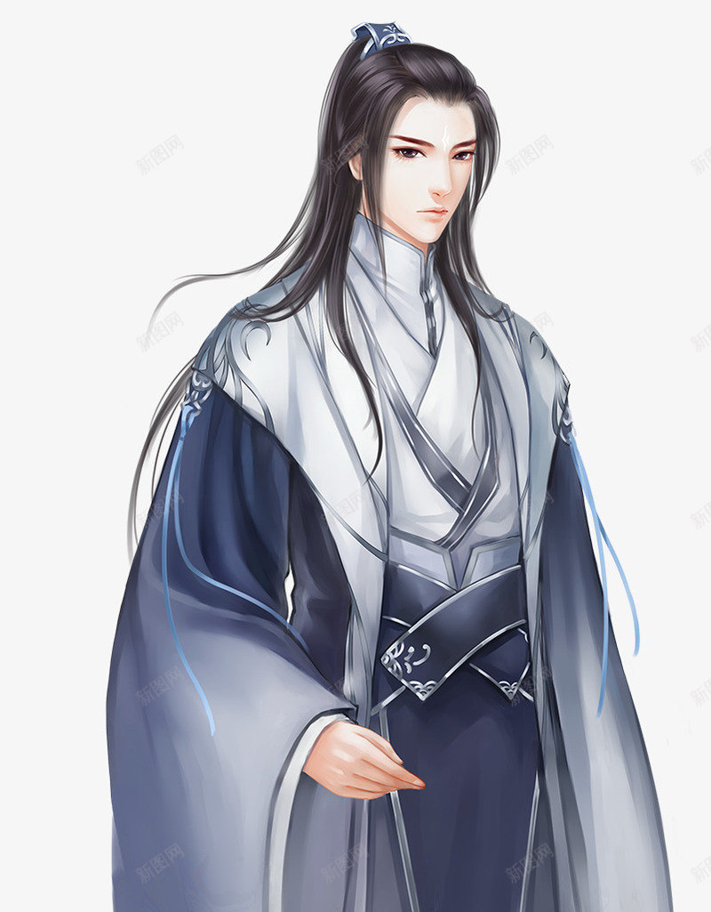 黑发俊美男子古风手绘png免抠素材_88icon https://88icon.com 俊美 古风 古风美男子 男子 黑发 黑长直