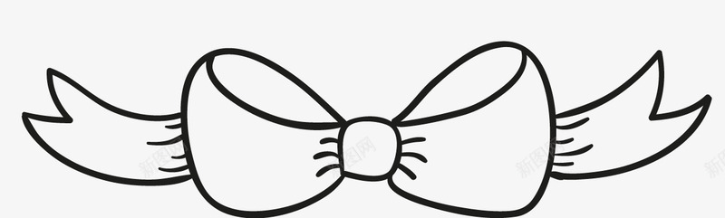 手绘黑白装饰画矢量图ai免抠素材_88icon https://88icon.com 填色练习 手绘黑白装饰画蝴蝶结 矢量图