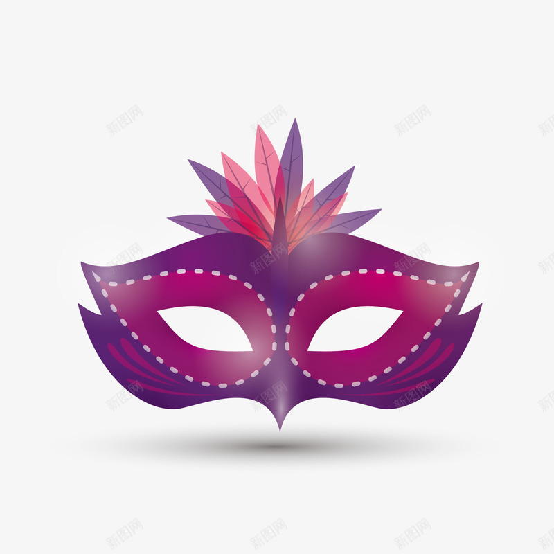 鸟型面具矢量图ai免抠素材_88icon https://88icon.com PNG免抠图 PNG免抠图下载 假面 紫色 羽毛 舞会 装扮 矢量图