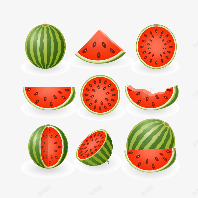 卡通西瓜夏日png免抠素材_88icon https://88icon.com 卡通西瓜 爽口 红色 西瓜 解暑西瓜