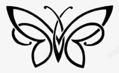 蝴蝶标志psd免抠素材_88icon https://88icon.com 卡通手绘 标志 蝴蝶 黑白简画