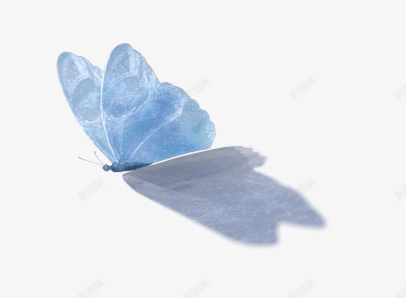 蓝色的蝴蝶png免抠素材_88icon https://88icon.com 一只 卡通 影子 手绘 简图 翅膀 蓝色 蝴蝶 黑色