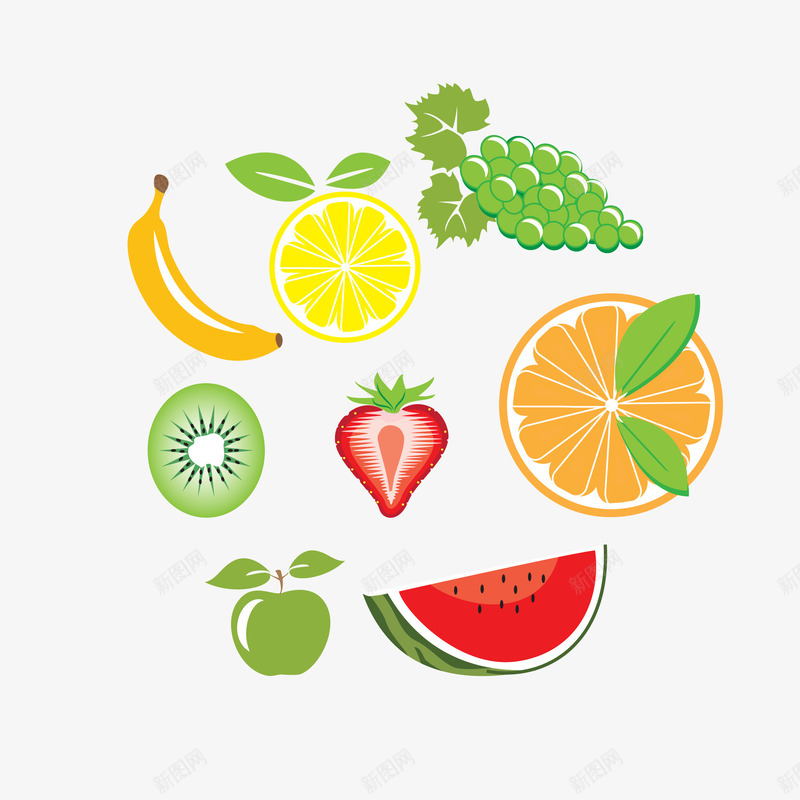 免费卡通新鲜水果图案png免抠素材_88icon https://88icon.com 卡通手绘 新鲜水果 葡萄 西瓜 香蕉