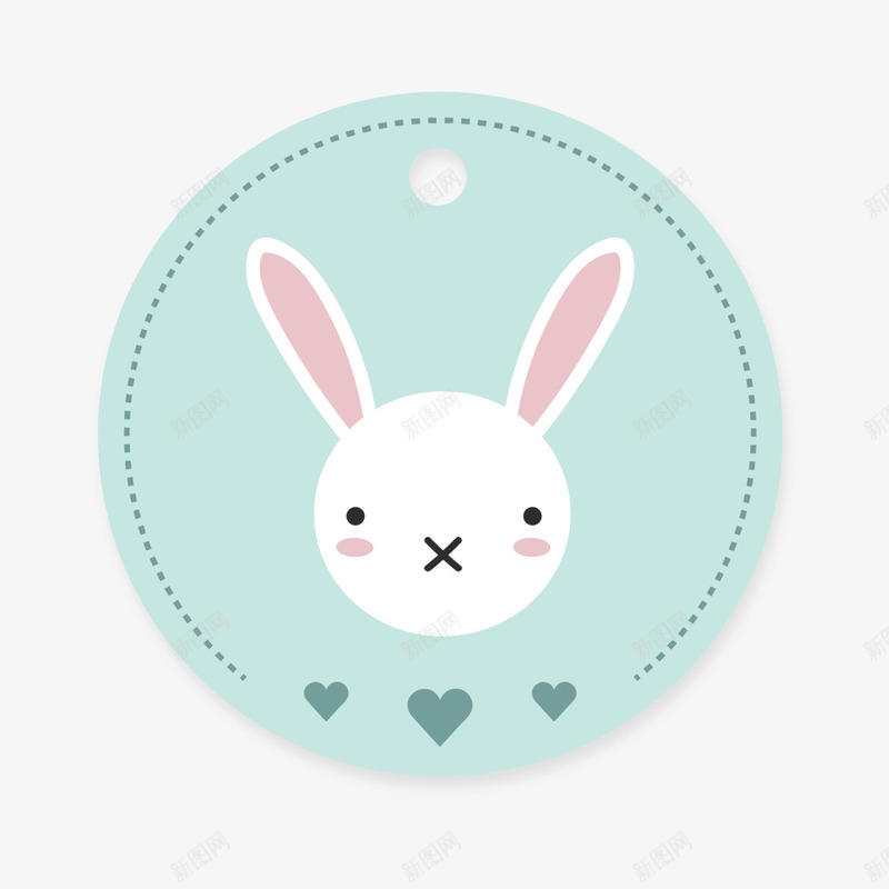复活节蓝色兔子标签png免抠素材_88icon https://88icon.com q版兔子 兔子头像 兔子标签 圆形标签 复活节 白色兔子 蓝色标签