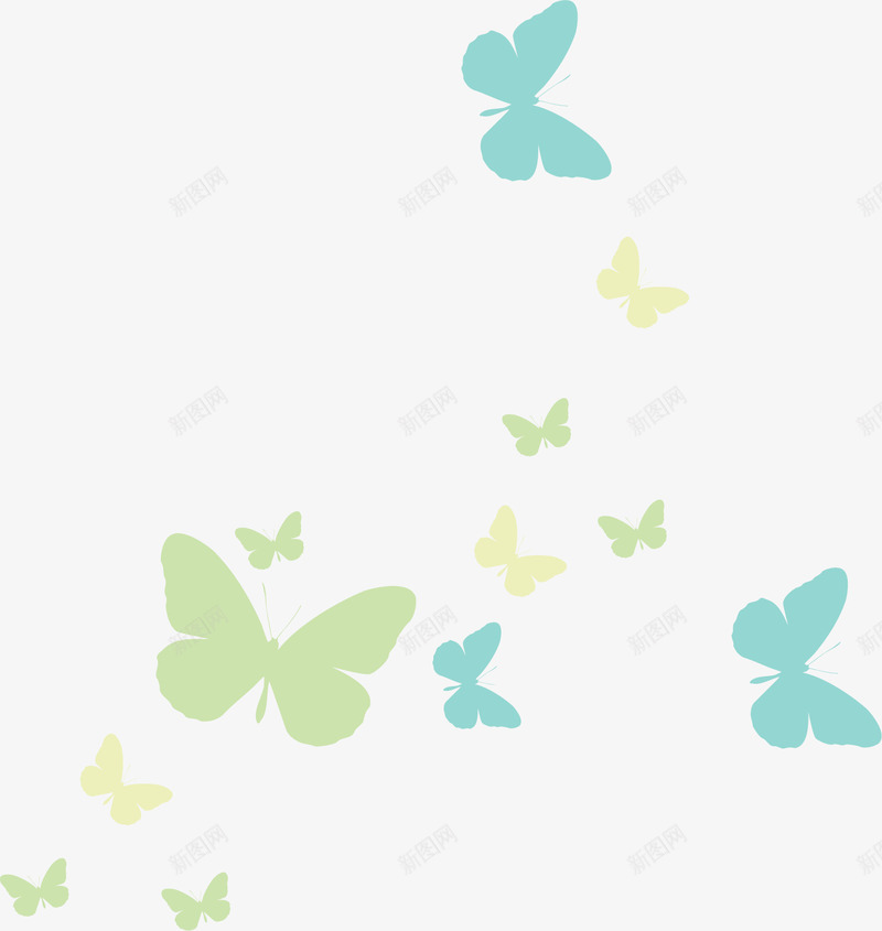 蝴蝶矢量图ai免抠素材_88icon https://88icon.com 绿色蝴蝶剪影 矢量图